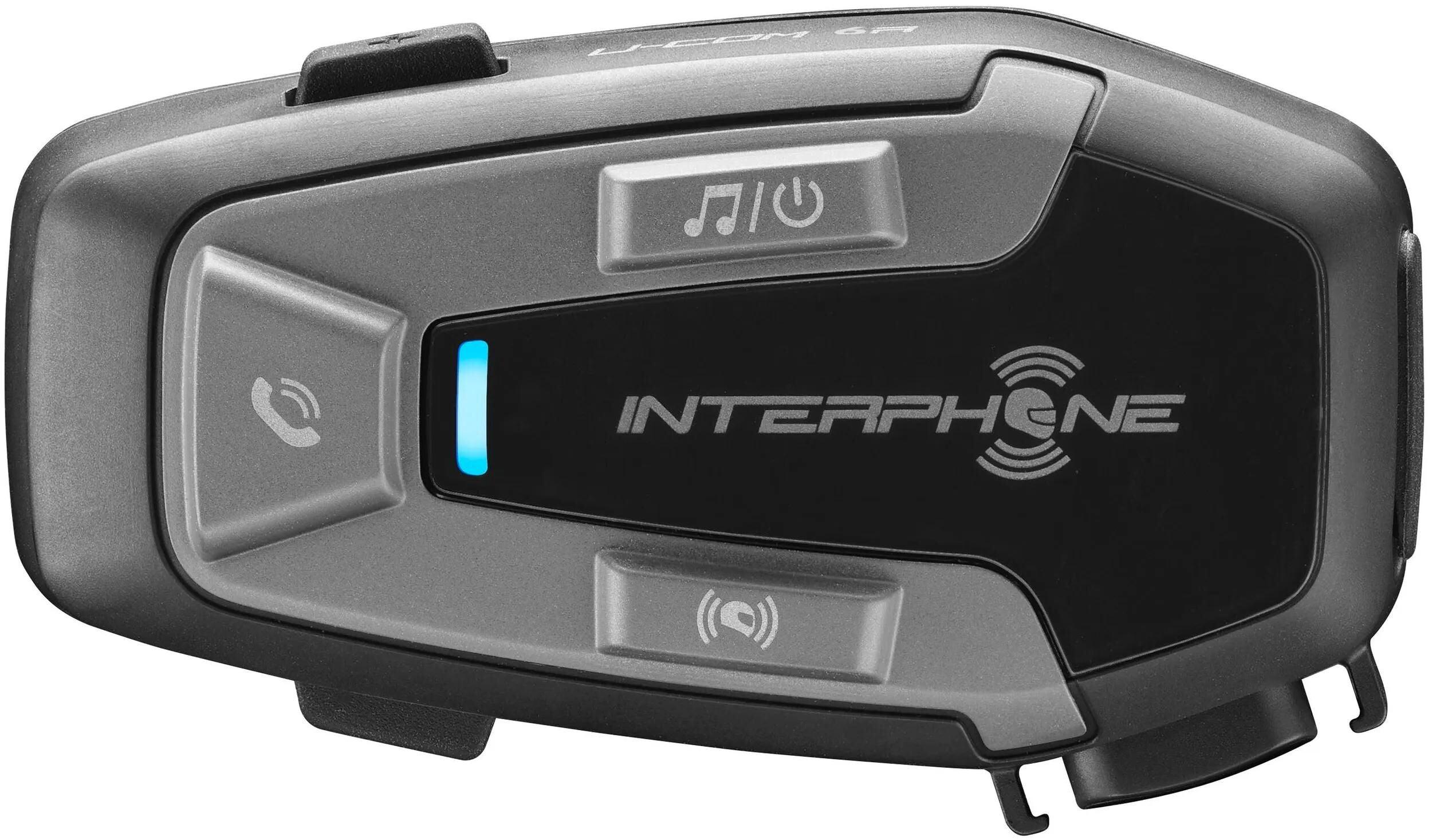 Interphone U-COM 6R, 1000 m, A2DP, AVRCP, HFP, Schwarz, 15 h, 1 Stück(e), USB Typ-A auf USB Typ-C INTERPHOUCOM6R