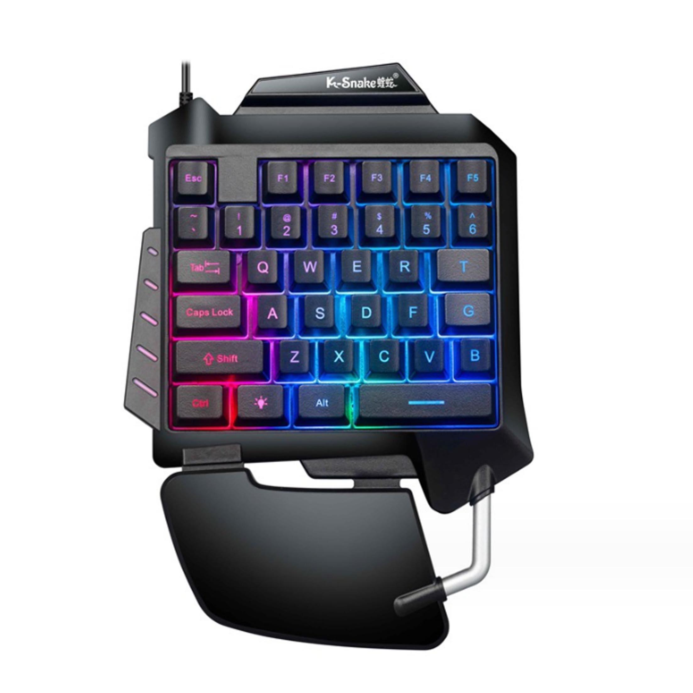 KINSI Tastatur, Gaming-Tastatur,Einhändig bedienbare Tastatur T7-09121727-01