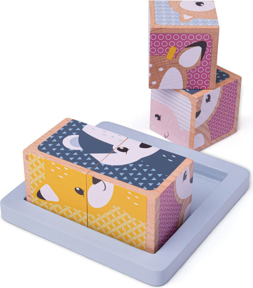 Bigjigs Toys Bigjigs Woodland Würfelpuzzle100% 33027