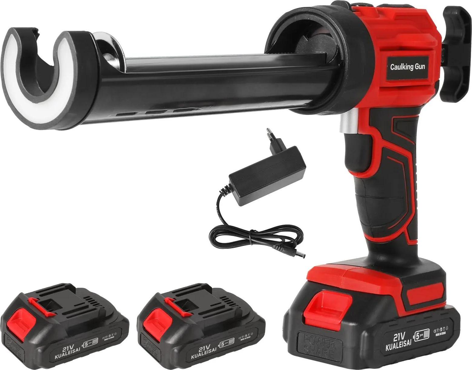 StarTech Elektrische Kartuschenpistole - Akku-Fugenpistole - Kabellos - 18 V - Für Türen und Fenster - Mit 2 Akkus - Grau