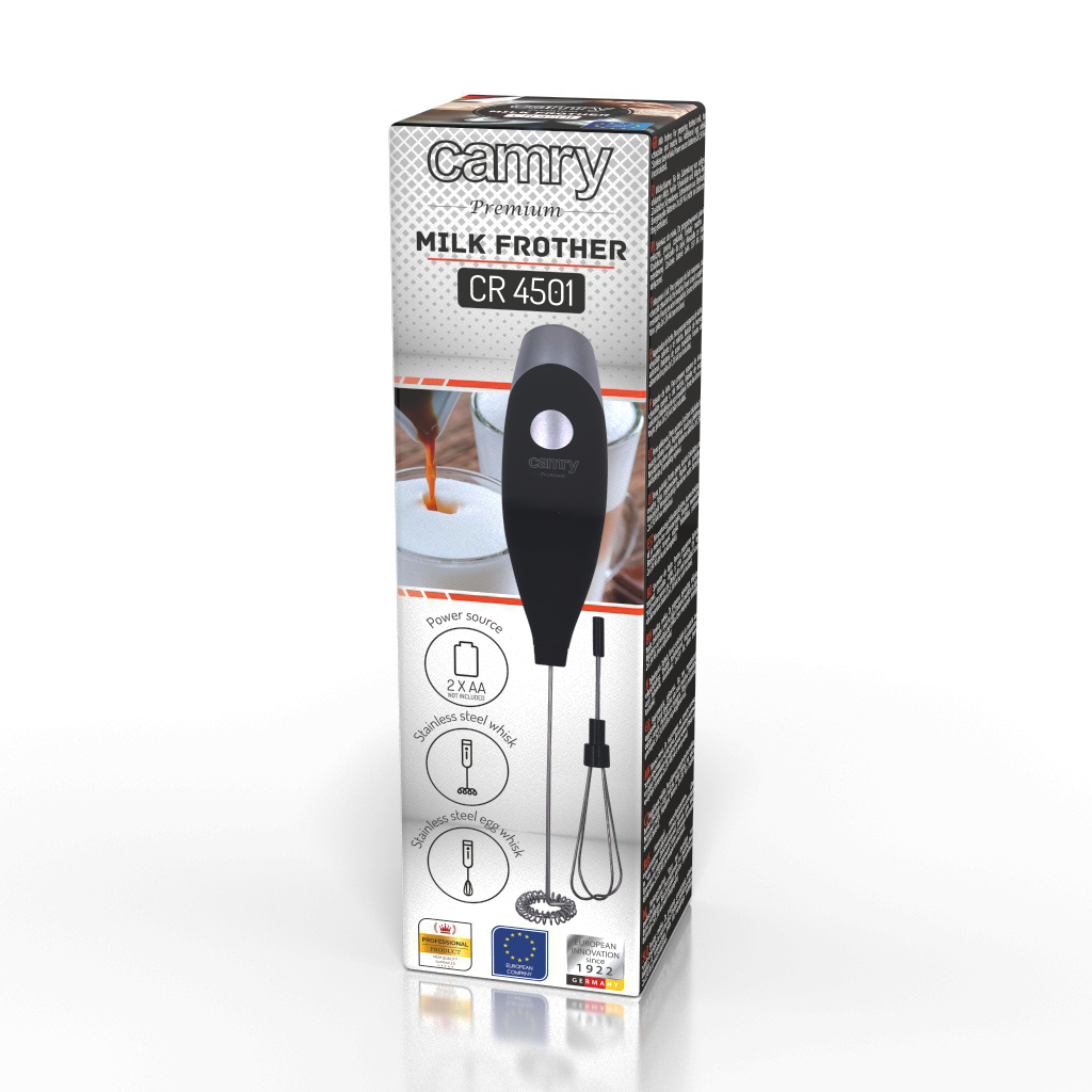 Camry | Milk Frother | CR 4501 | Milk frother | Stainless steel | Black/Stainless Steel CR4501