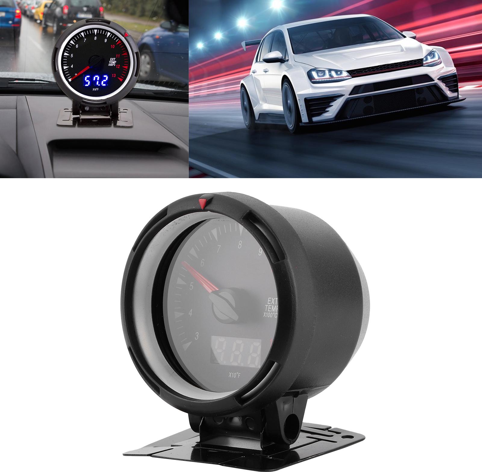 Gistuch Abgastemperaturanzeige Zeiger 2,5 Zoll Digitales EGT-Messgerät 300-1300 ℃ mit Sensor für 12-V-Benzinautos