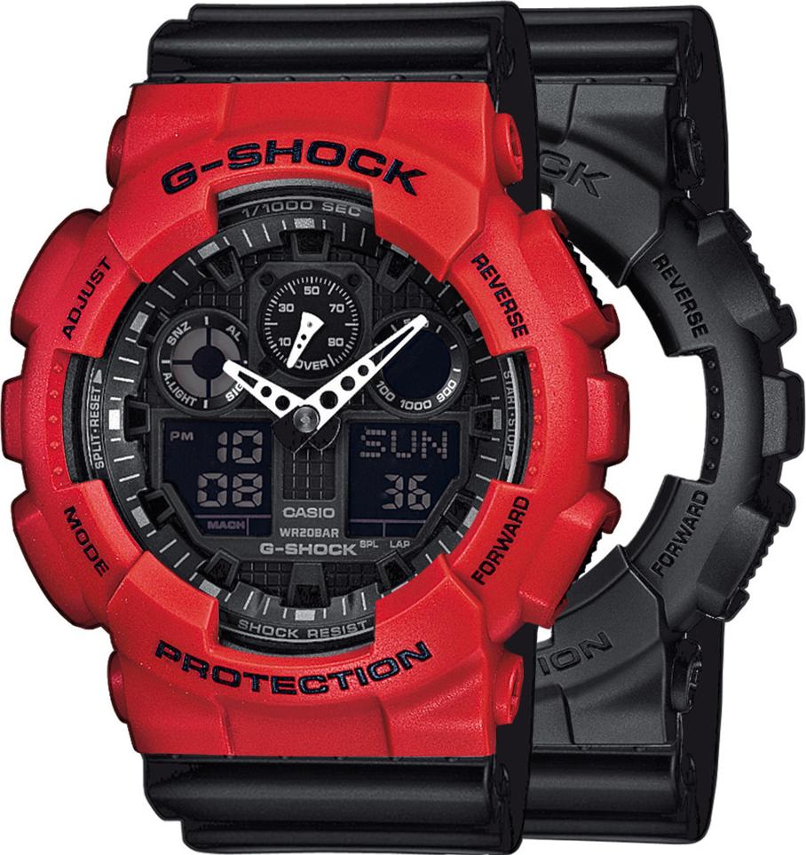 Zegarek Casio G-Shock SET GA-100-1A1ER + BEZEL 10395289 + PASEK 10553868 20BAR
