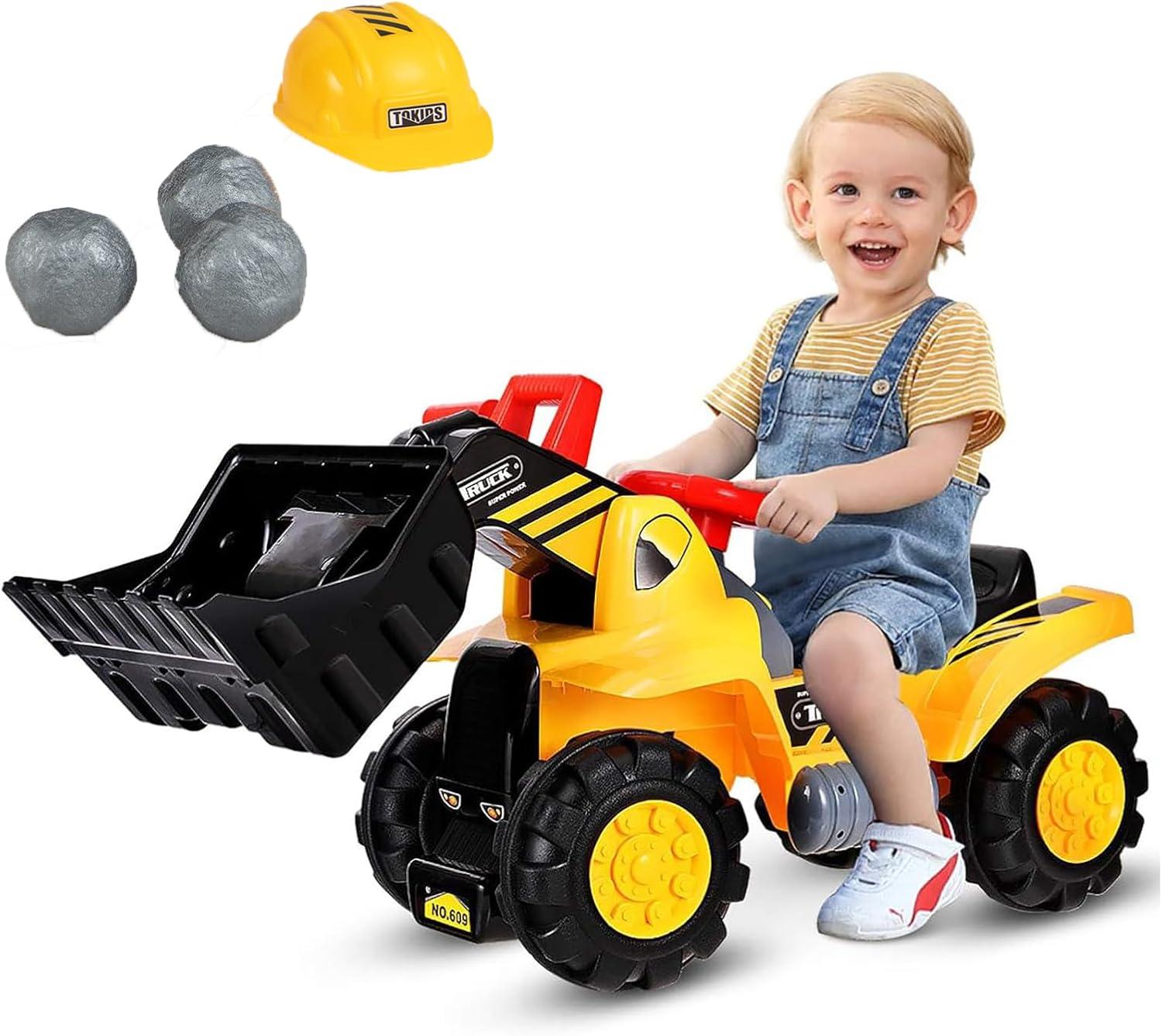 COSTWAY Sitzbagger Kinderbagger Bagger Spielzeug Schaufelbagger Sandbagger Rutschbagger TY556631