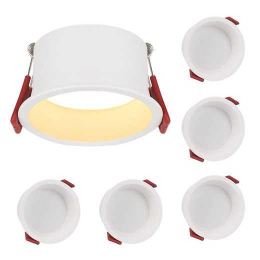 ZMH LED Einbaustrahler 5er Set Einbaustrahler 230V/5W Warmweiß ZMH-TDD-01-W