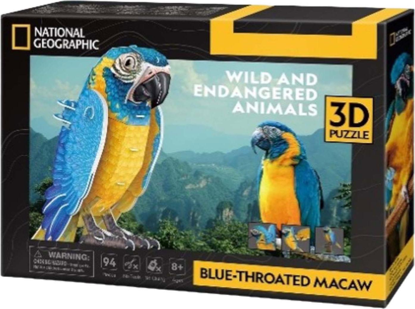 Dante 3D Gefhrdete Tiere Puzzle Ara Saphir Kubisch Spass