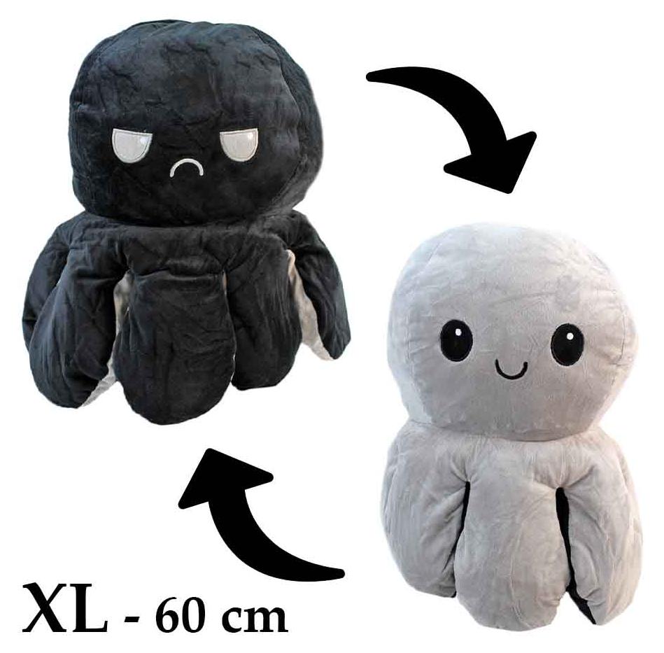 Posh Paws Wende-Oktopus XXL grau schwarz - ca. 60 cm
