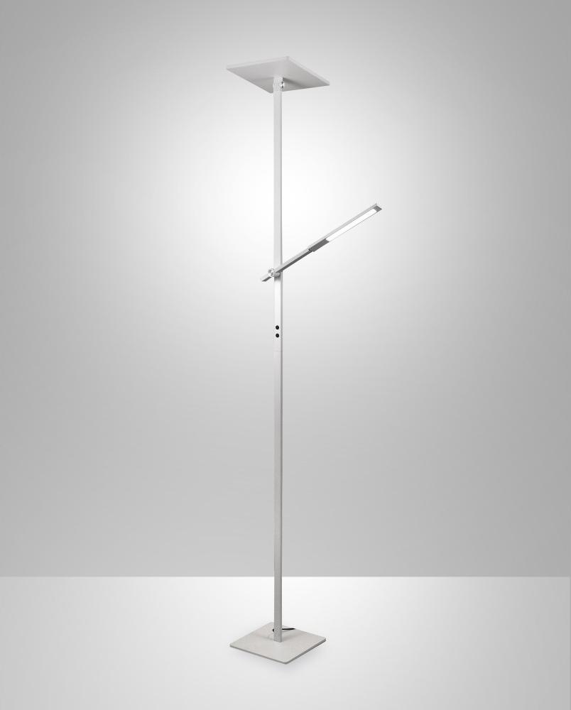 Ideal - Weiße LED-Stehleuchte aus Metall H.180 cm Fabas Luce - 2 Lichter mit 40 W und 8 W mit integrierter LED 3000 K 3550-10-102