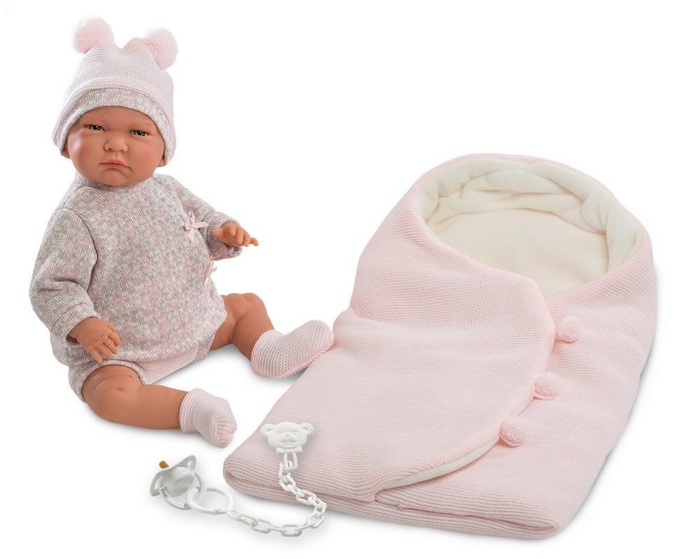 Llorens Baby-Puppe in rosa Spucktuch 42cm 74048