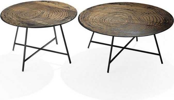 Wohnzimmer 2x Couchtische Holz Schwarz Braun JVmoebel