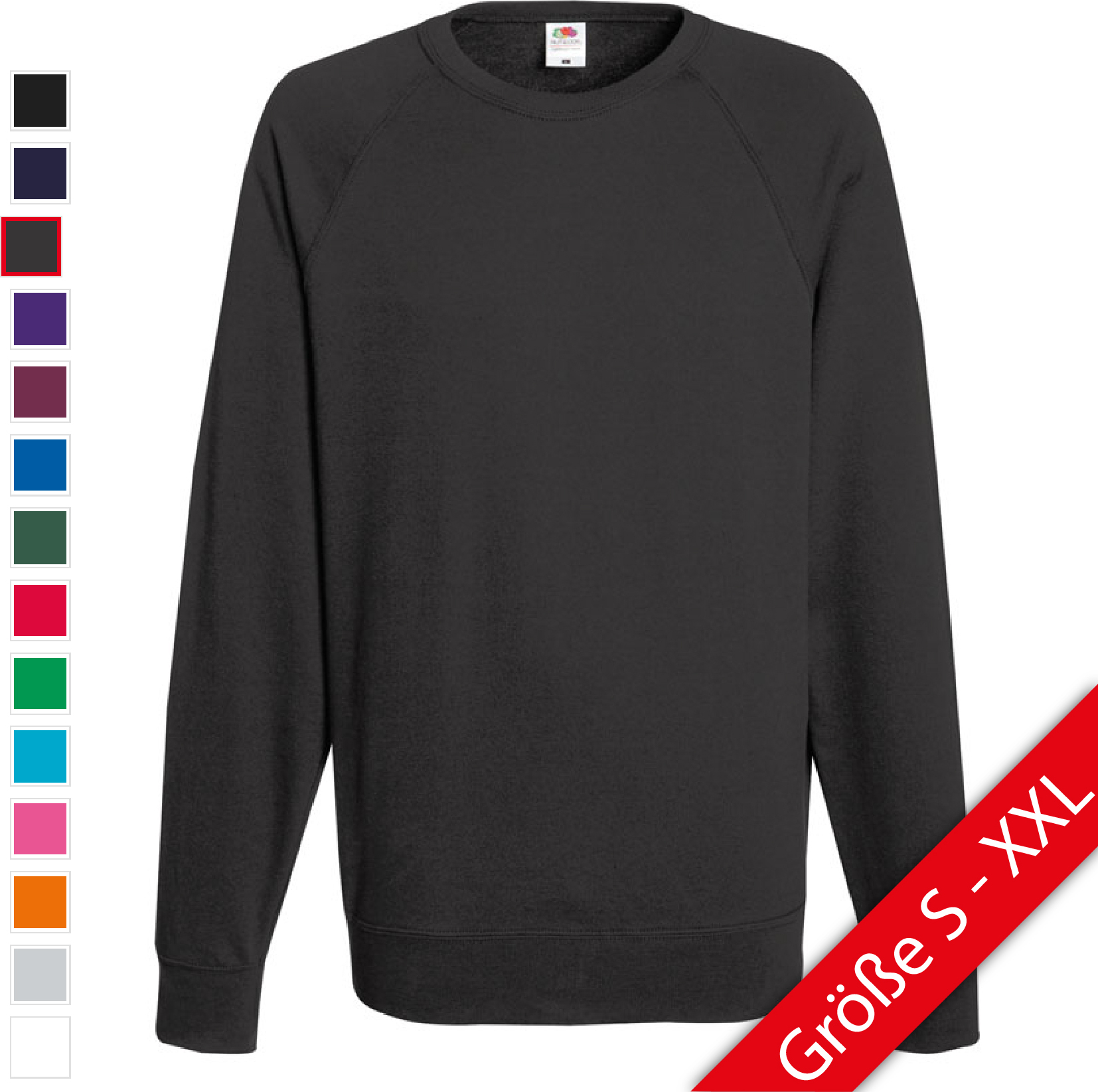 fruit of the loom sweatshirt schwarz