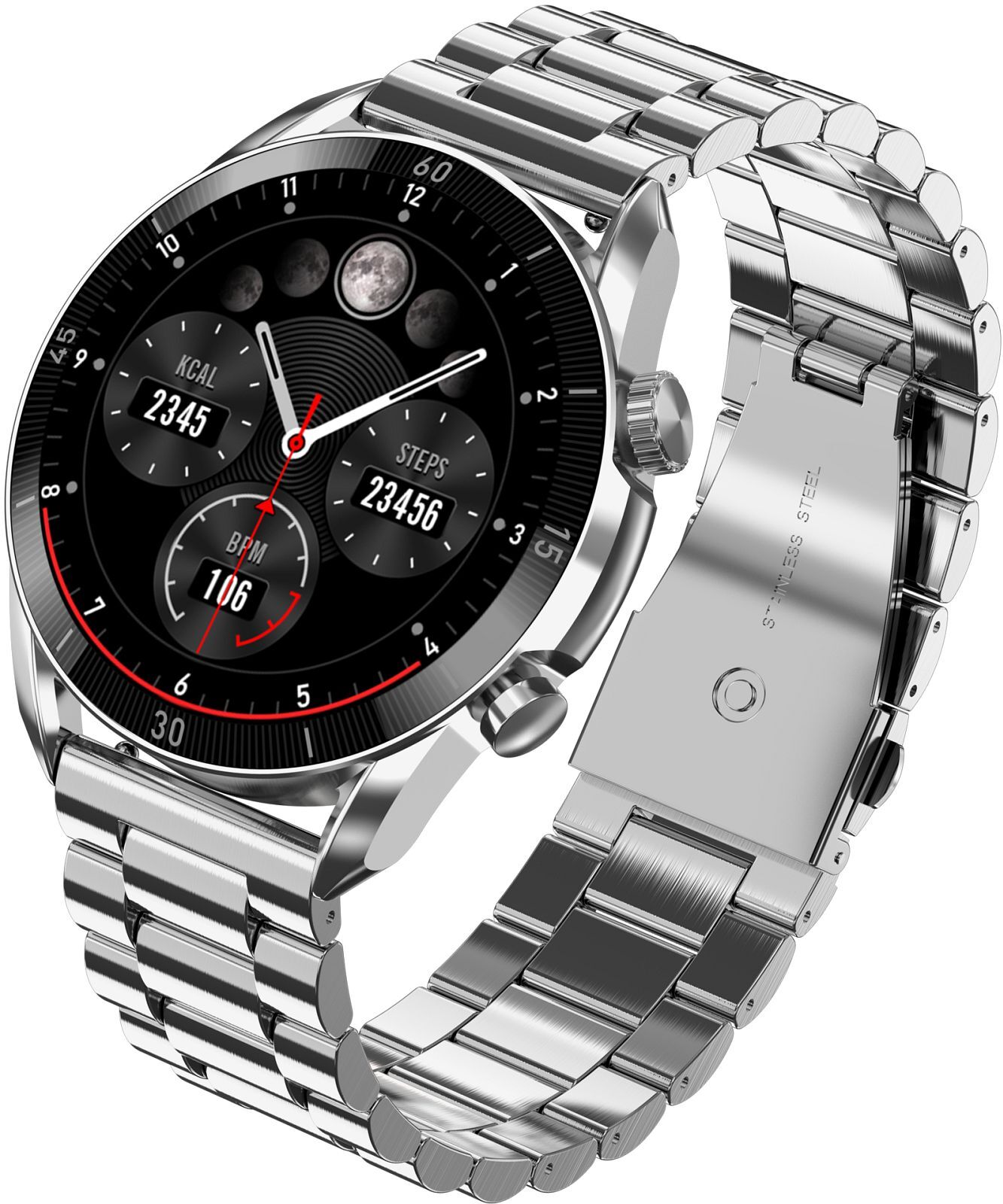 Garett Electronics Garett V10 Silber Stahl Herren Smartwatch Garett-5904238485606 V10_SVR_STL