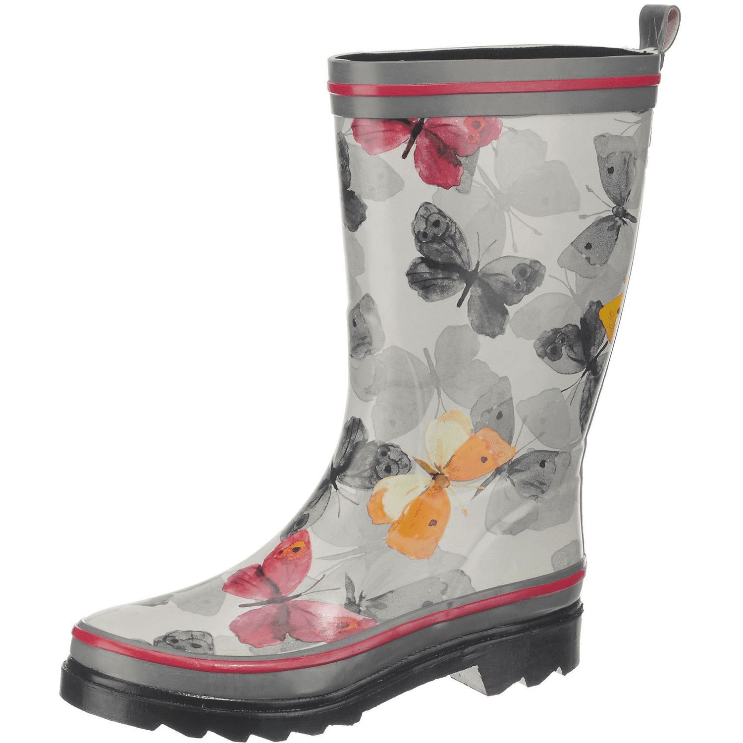 Beck 853 50 Damen Regenstiefel Schmetterling Grau-Multi, Grau, Gr. 40 853-Schmetterling-40