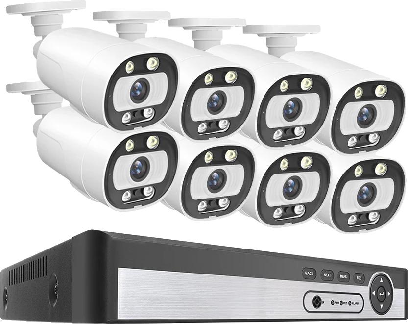 Bezpečnostný kamerový systém, 8 kanálov, AI detekcia človeka, 8CH NVR 8PCS CAM 5MP, bez zabudovaného HDD