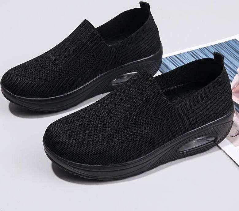 TUINANLE Laides Atmungsaktive Loafers Lässiger Sport-Sneaker, 35, Schwarz