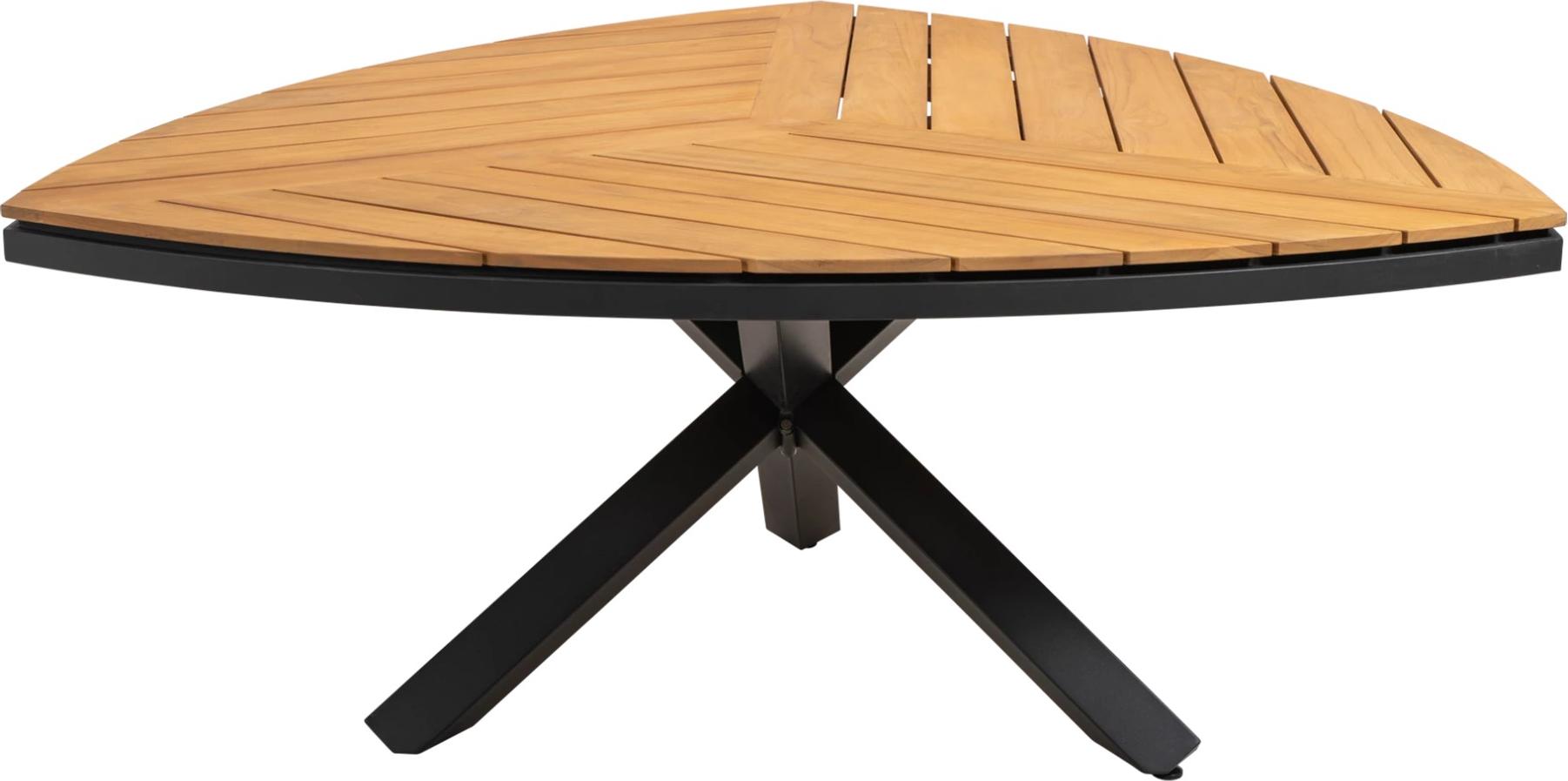 Tisch - Dreieck - 170x170x74 cm - Aluminium -Teakholz