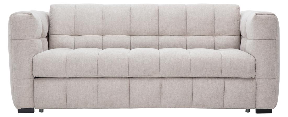 Miliboo - Design-Schlafsofa für 3 Personen aus Stoff mit samtigem Struktureffekt in Beige CORTO