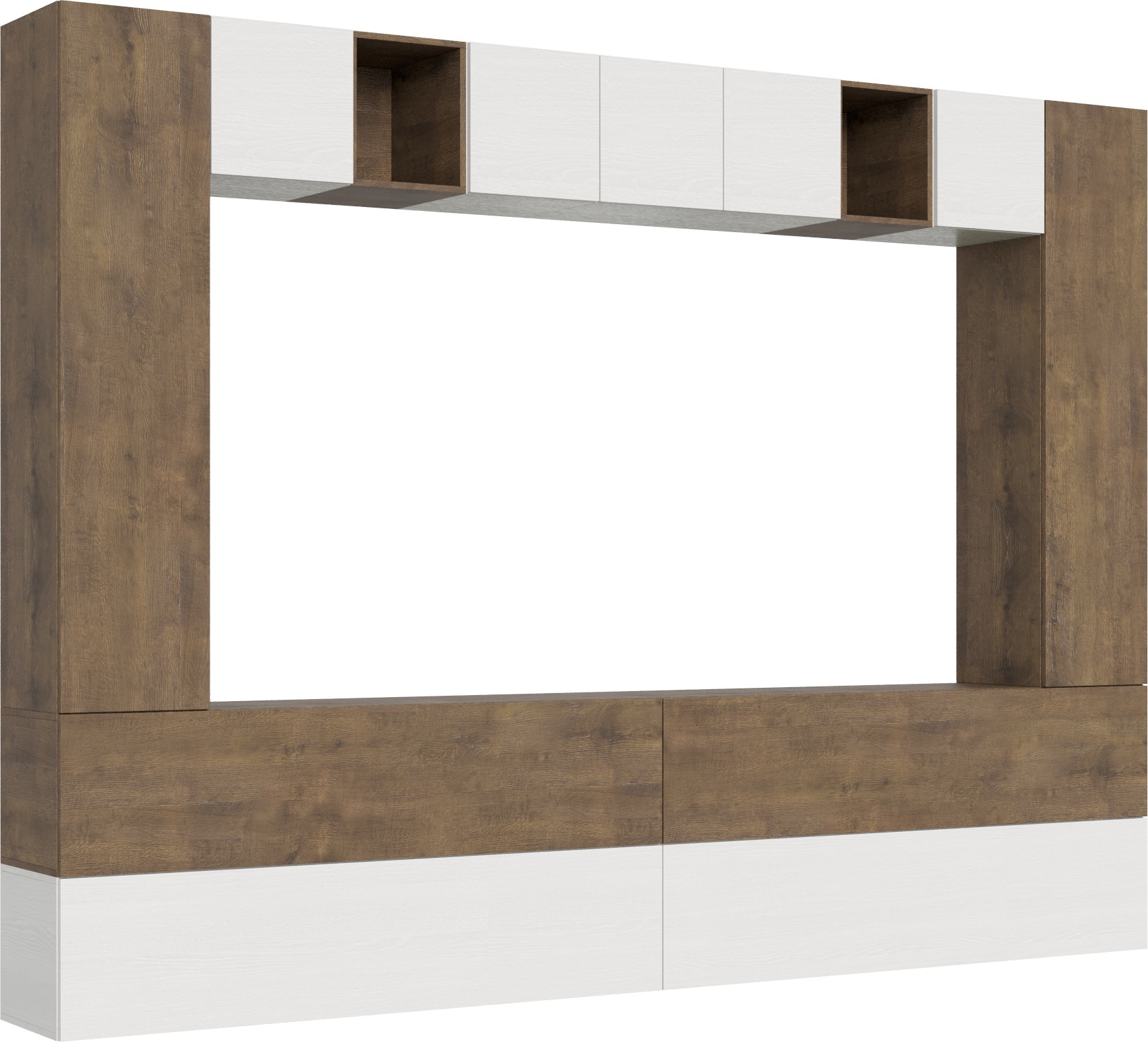Itamoby Zusammensetzung der Wohnzimmerwand H105 L.348 H.254 T.39,2