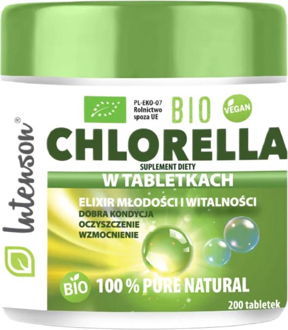 Intenson Bio Chlorella Nahrungsergänzung, 200 Tabletten