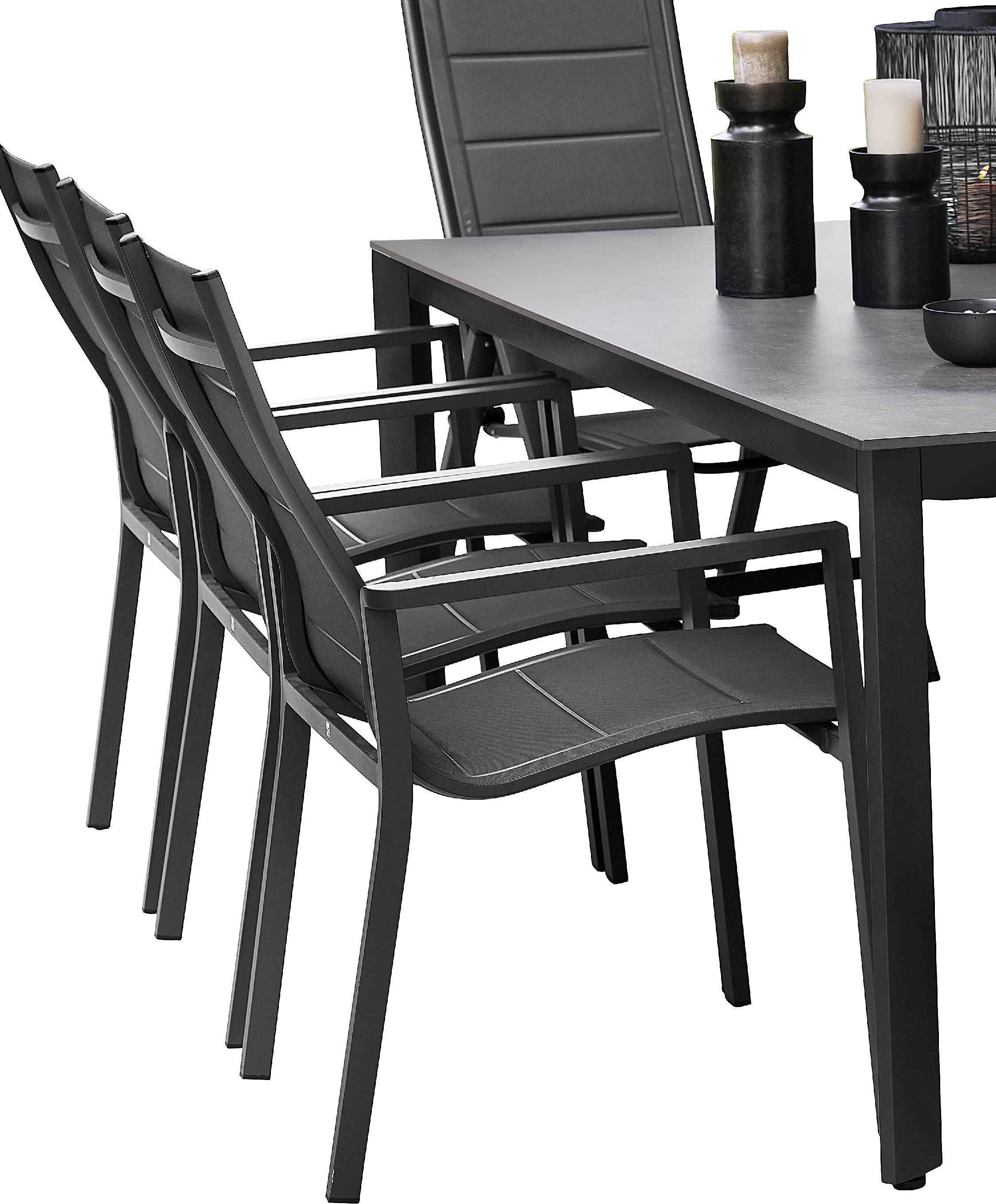 Gartenstuhl outdoor UNICAMO BHT 57x108x68 cm grau Stapelstuhl 999929