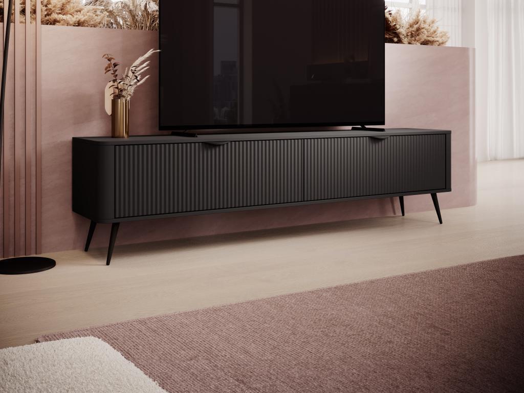 TV-Möbel mit 2 Türen - MDF - Schwarz - ELONARIA von Pascal MORABITO