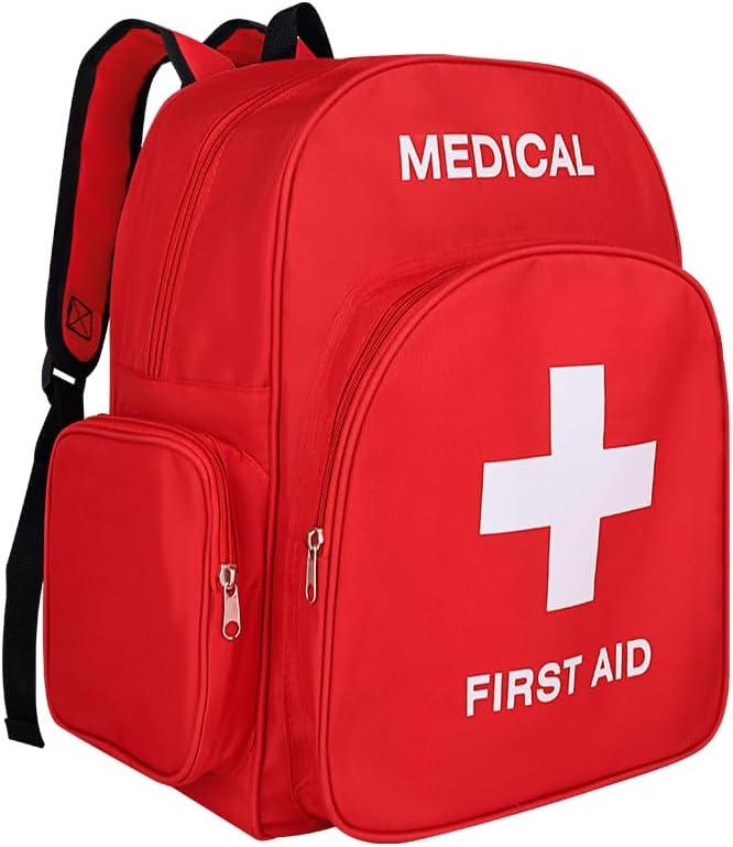 Merkloos Erste-Hilfe-Rucksack 40x30x15 cm, rot, leer, für Wandern