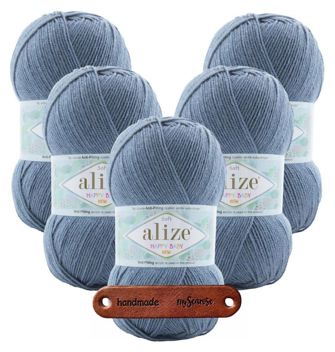 Alaze Label 5 x ALIZE HAPPY BABY NEW 418 MIT LABEL Wolle