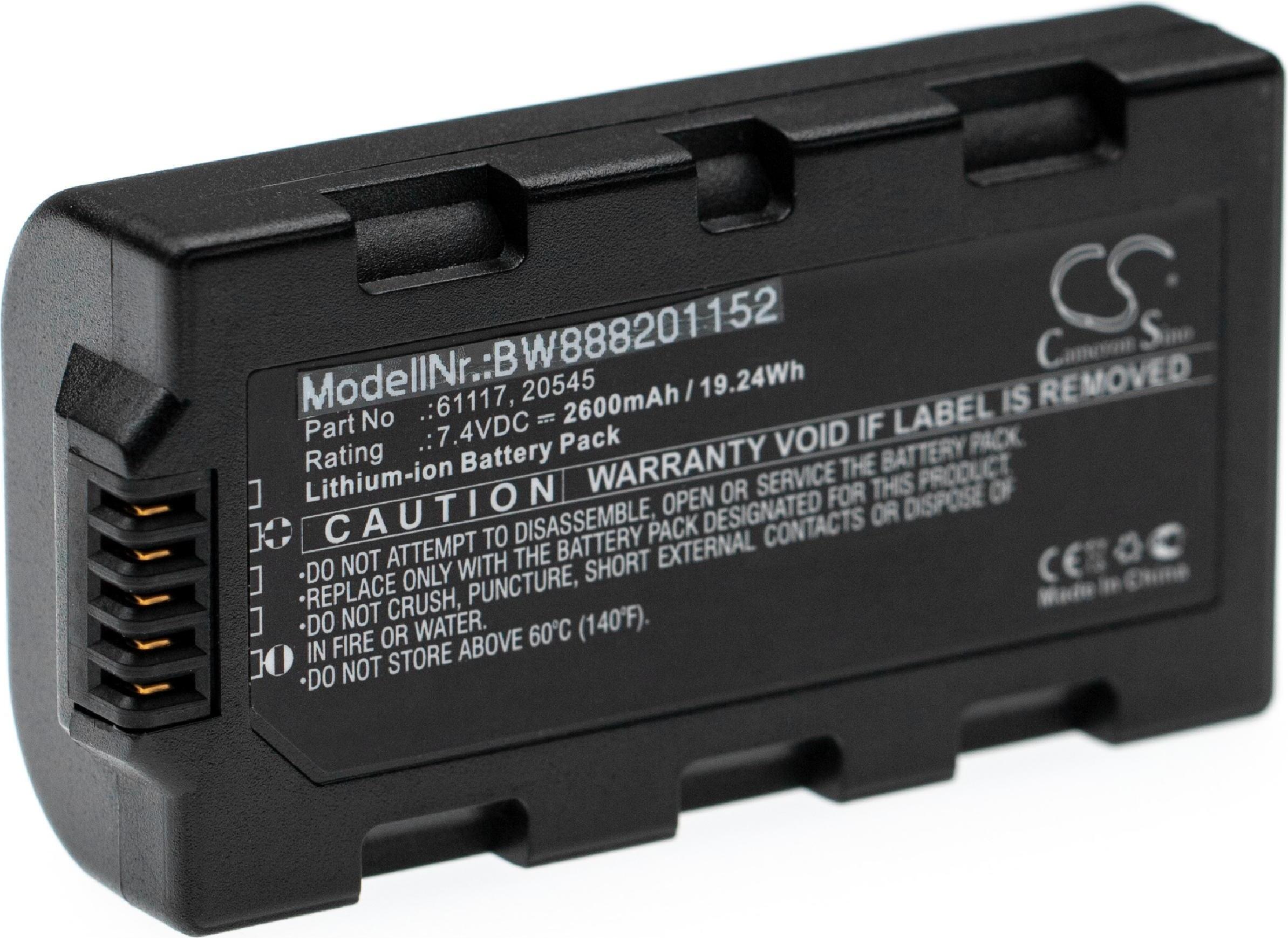 vhbw Akku Ersatz für Sokkia 20545, 61117 für Mobilcomputer PDA Scanner (2600 mAh, 7,4 V, Li-Ion) 165980476-1