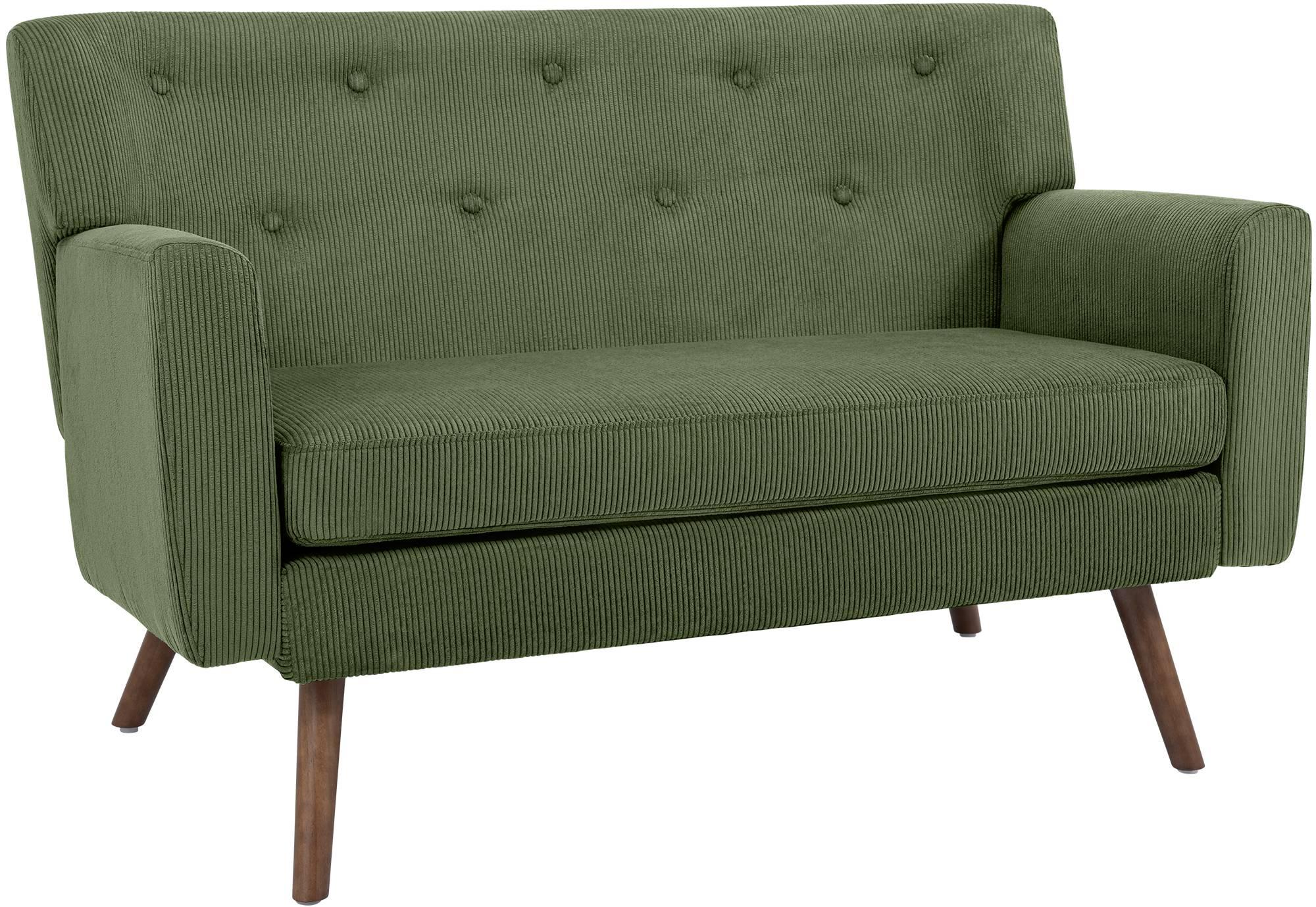 CLP Sofa Kioni, Cordstoff, grün, 2-sitzig 327474 CLP