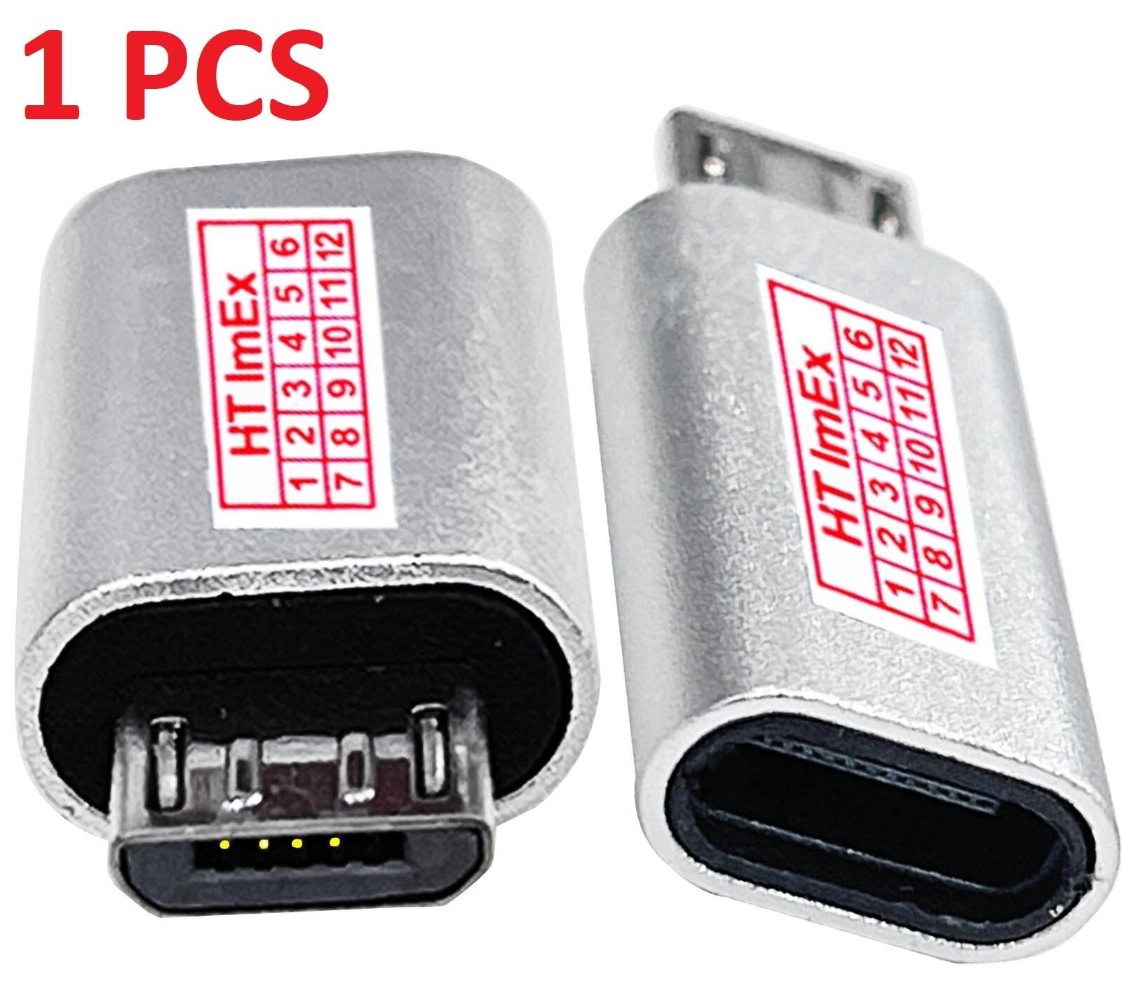 HT ImEx Type C Female to Micro USB Male 3.1 Type-C Adapter Converter Connector - Silber