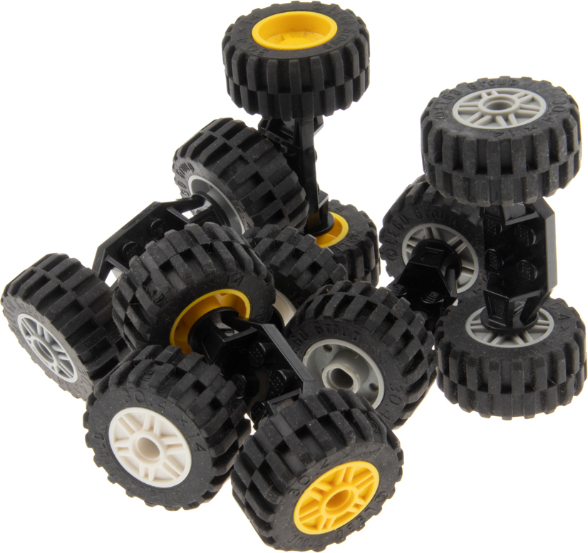 6x náprava Lego 2x6 kolies 30,4x14 farieb ráfiky náhodne zmiešané 30285 55981 47720
