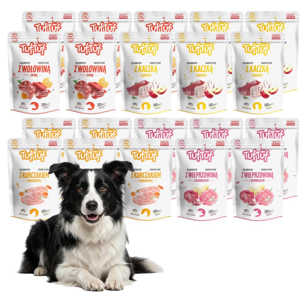 Tuftuf Hundefutter - Aufschnitt-Mix - 2kg - Nassfutter - 20x100ml - Hunde Nassfutter - Nassfutter Mix