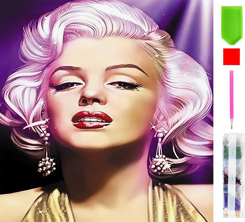 RealG RC-K-056 Diamantmalerei-Set 5D, 30 x 30 cm, Marilyn Monroe