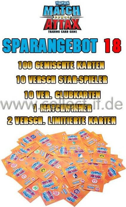 Topps Match Attax - Spar 18A - Saison 10/11 - 100 Karten+10 Star+10 Clubkarten+1 Matchwinner+2 Limitierte