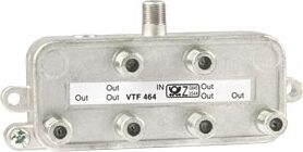 Goobay 67022 BK-Verteiler, 6-fach, 6 x out, Silber - Verteiler für BK-Anlagen 5 MHz - 1000 MHz