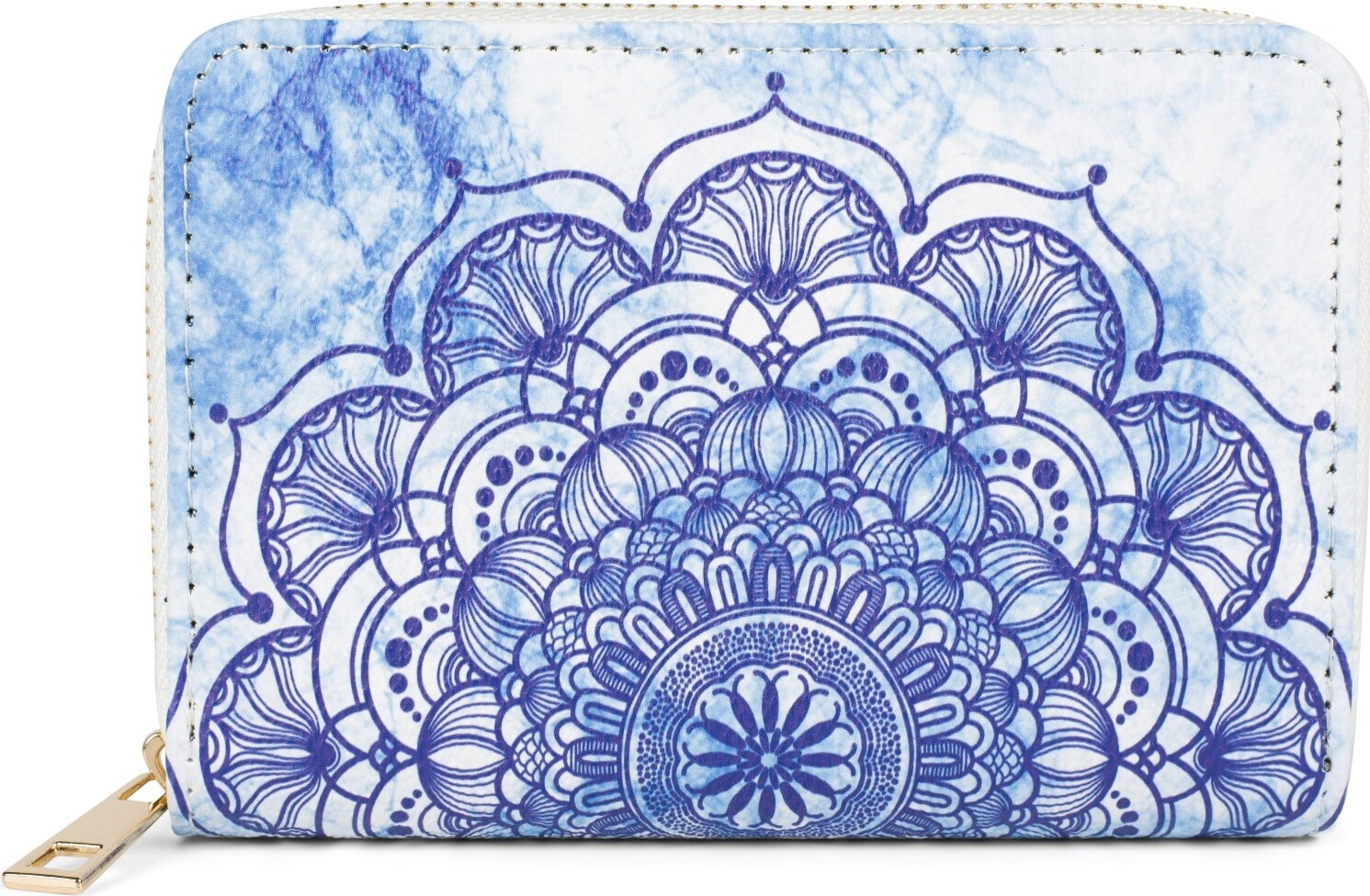 styleBREAKER Damen Kleine Geldbörse mit bunte Mandala Ornament Muster, Ethno Style, Reißverschluss, Portemonnaie 02040149