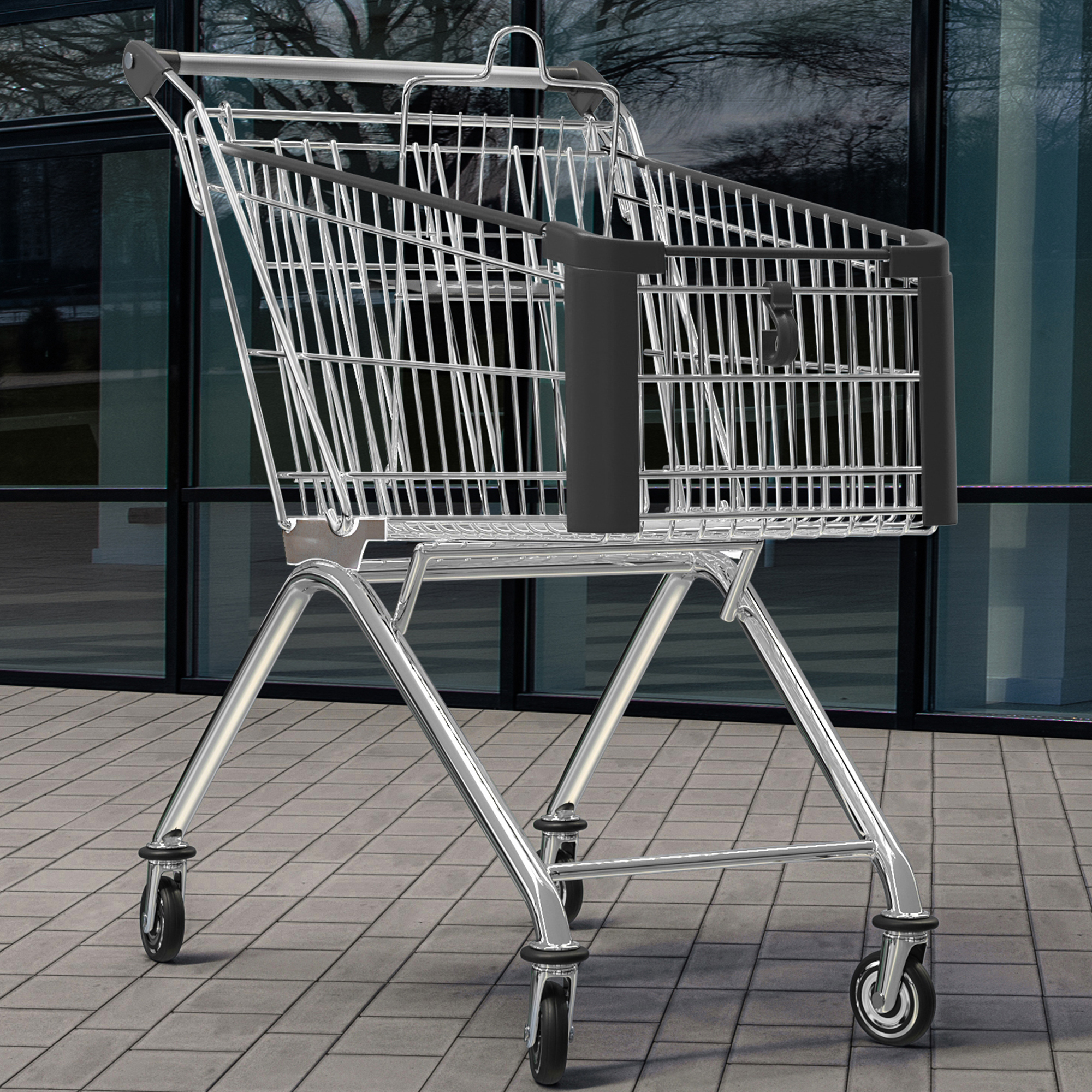 GGM Moebel International 6er-Set HERCULES | Einkaufswagen | 150 Liter | Anthrazit | + Kindersitz | Supermarktwagen Hercules.E150.CA