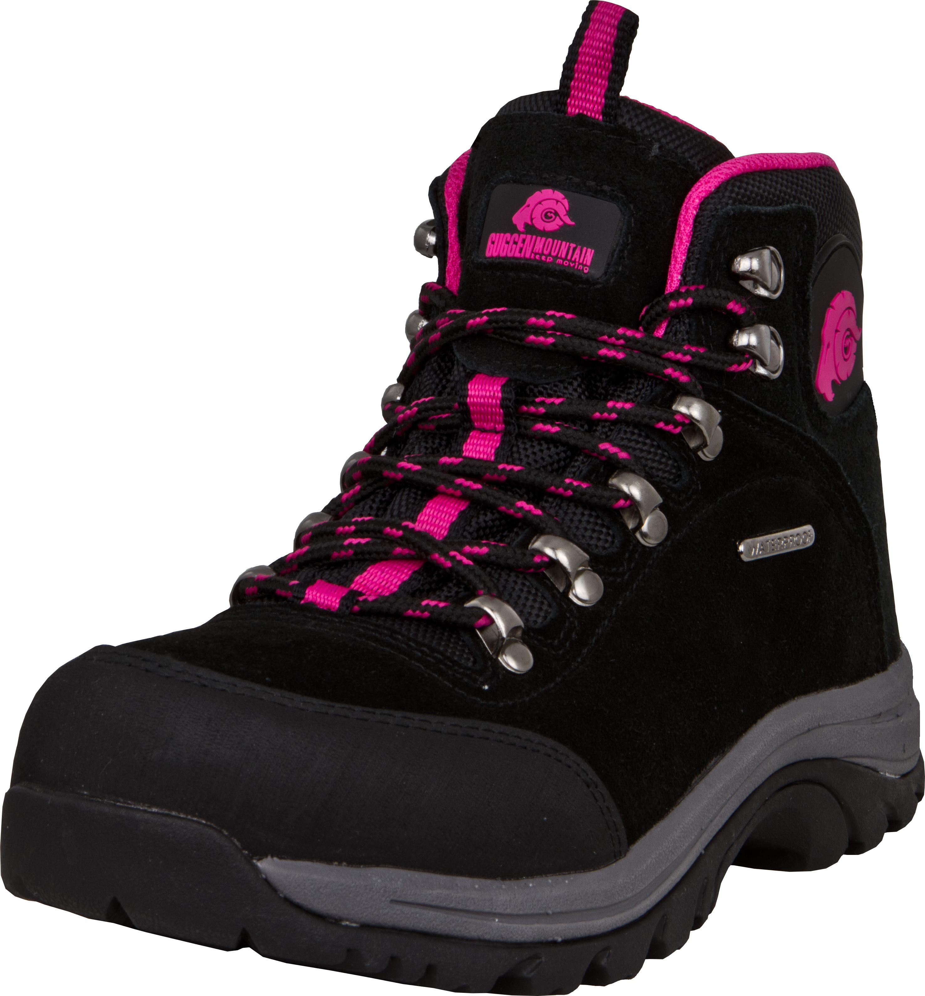 GUGGEN MOUNTAIN M014 Dámska treková a turistická obuv do prírody s membránou a semišom farba Pink EU 38