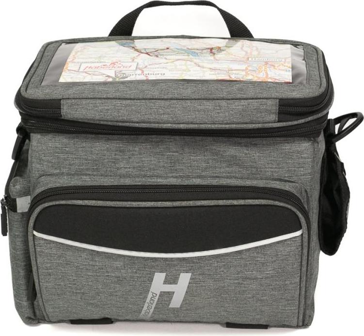Haberland Lenkertasche 10l Max Plus grau - praktische Lenkertasche mit KLICKf...