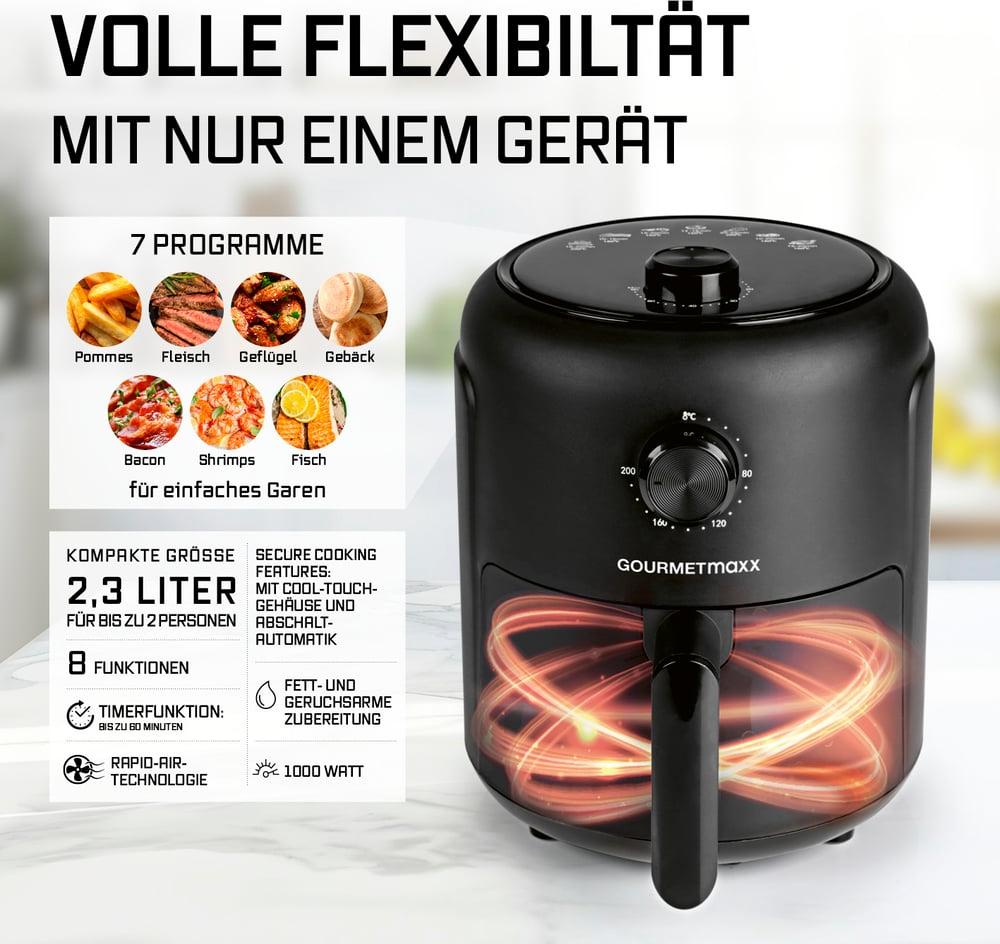 DS Produkte GOURMETmaxx Heißluftfritteuse mit 2,3 l & 1000 Watt - inkl. Timer & 8 Funktionen