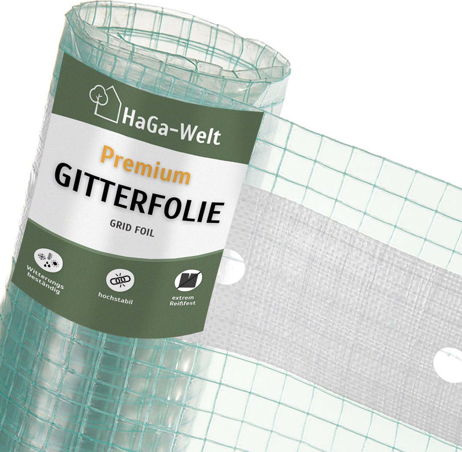HaGa-Welt Gitterfolie – verstärkte Folie für Gewächshausbau – 3 Meter GF30-Lfm