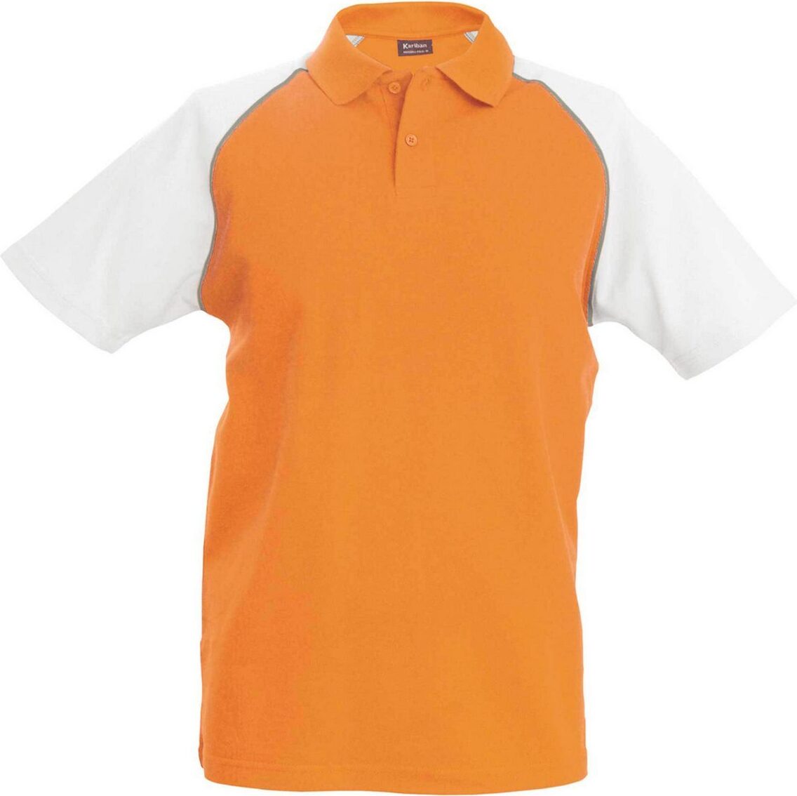 Kariban Herren Polo-Shirt Poloshirt Basic Kontrast Kragen Kurzarm Polohemd, Größe:M, Farbe:Orange/White ep-91222