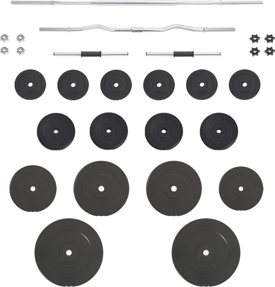 vidaXL Langhantel und Kurzhantel mit Gewichten 90 kg 3145029