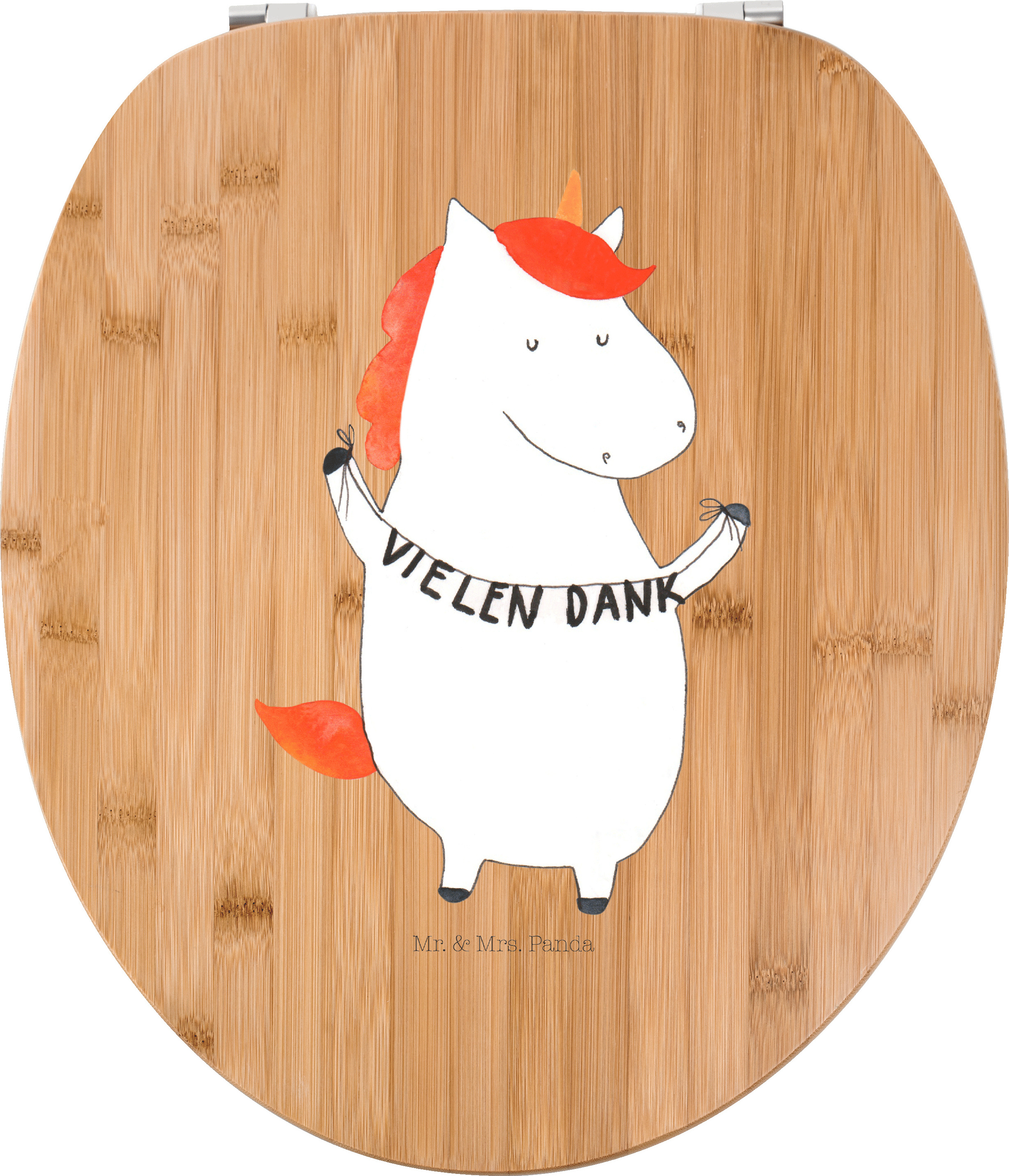 Mr. & Mrs. Panda WC Brille Einhorn Dankeschön - Transparent - Geschenk, Danksagung, Unicorn, Danke, Klobrille, Einhörner, Sitz, Vielen Dank, Toilettendeckel, klo deckel PD-1058677-STANDARD