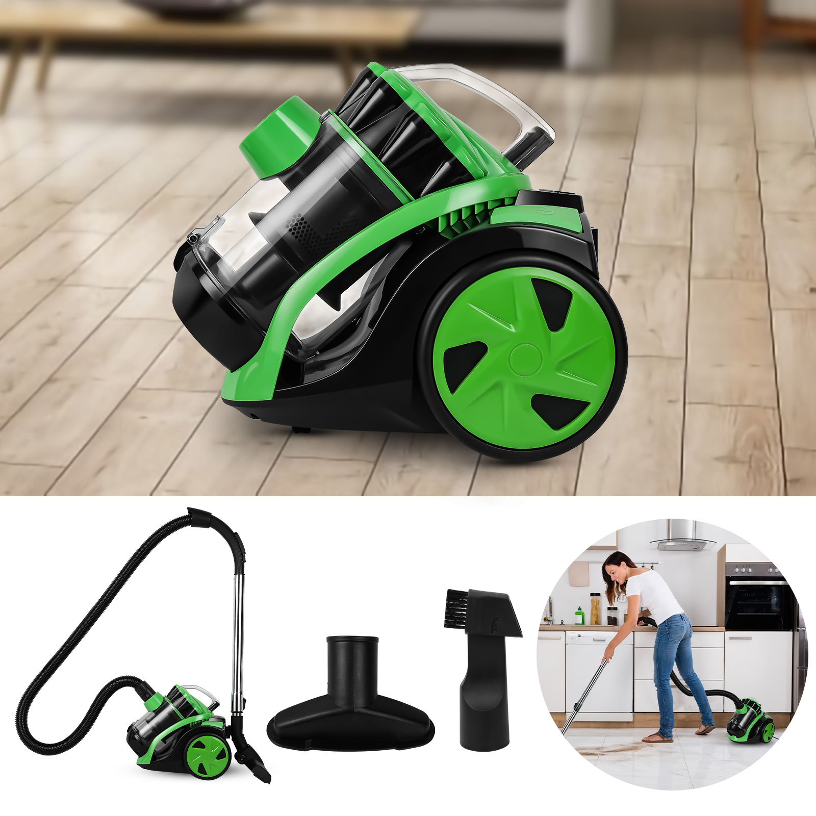 VINGO 900 W bezvreckový vysávač 3,0 l Tichý vysávač na tvrdé podlahy a koberce, mimoriadne účinný HEPA filter, nízka spotreba energie