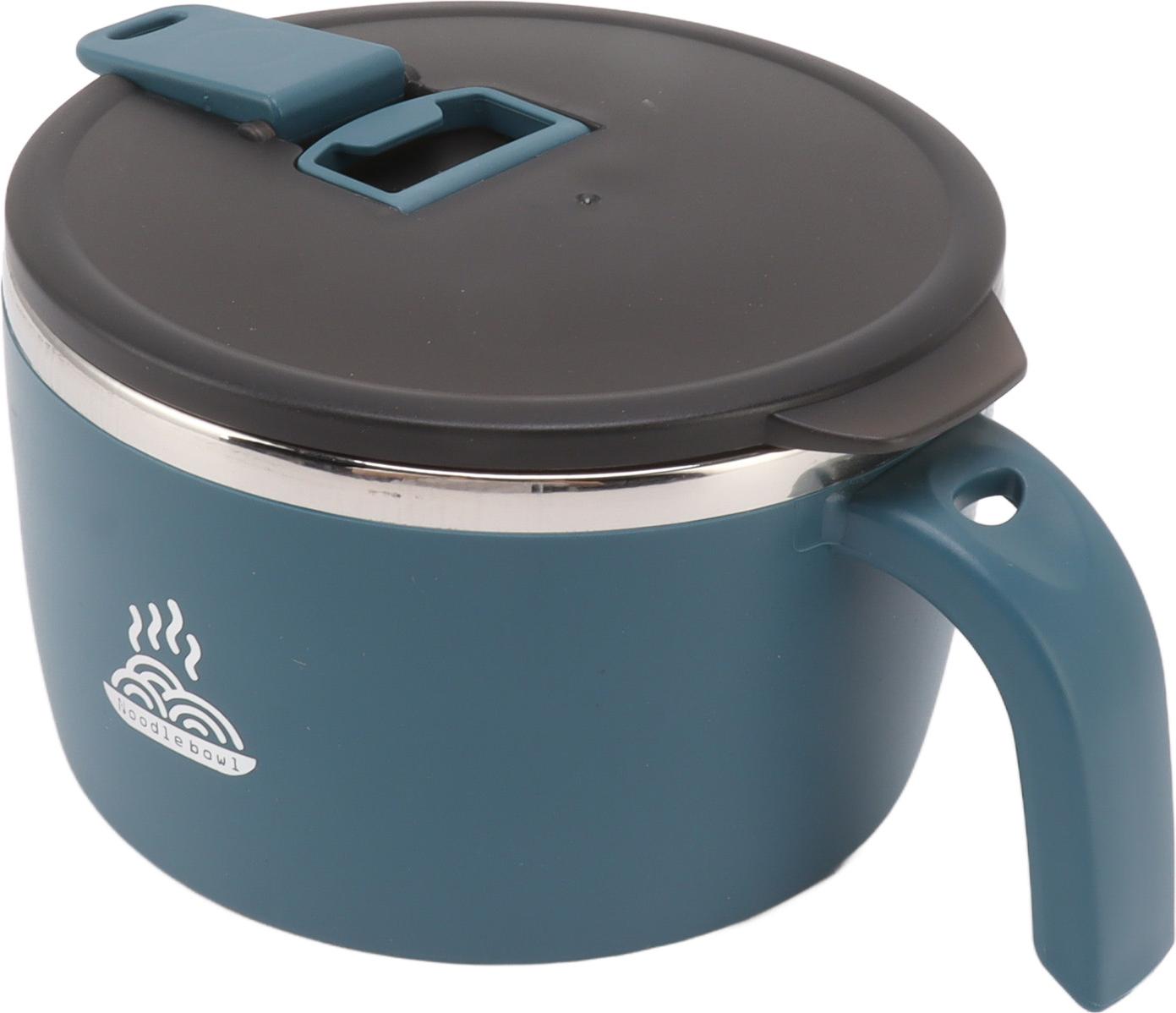 Cocosity Edelstahl Instant Nudeln Schüssel 900ml Nudeln Schüssel mit Deckel für Studentenwohnheim Büro Arbeiter Blau