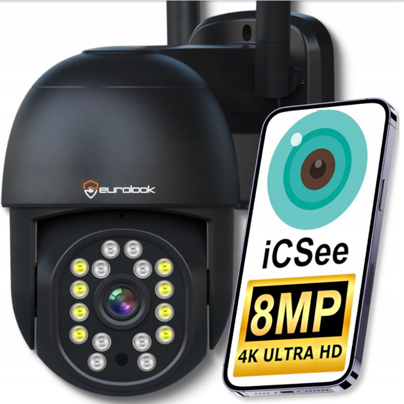 Vonkajšia Kamera Wifi 8Mp 4K Ip66 S Detekciou Pohybu A Siluety, Microsd