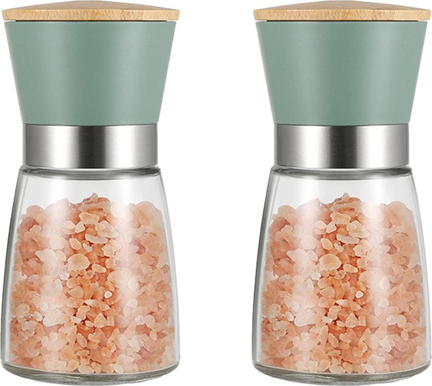 JedBesetzt Salz- und Pfeffermühlen, nachfüllbares Pfeffermühlen-Set, Keramikkern, einstellbare Grobheit K-XMM-250616-225
