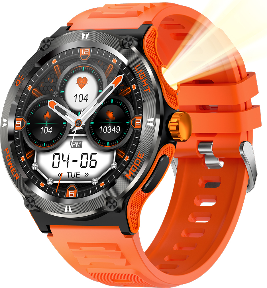 INF Smartwatch mit Fitness-Tracker, Herzfrequenz- und Schlafüberwachung Orange 365809