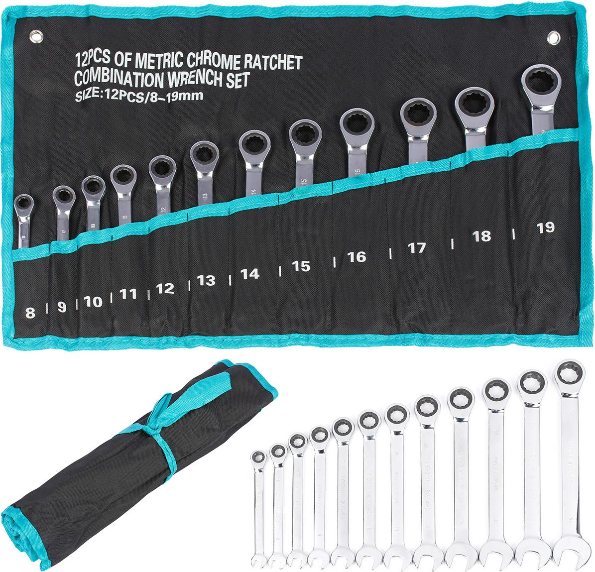 SEVICO Ringmaulschlüssel Ringschlüssel Ratschenschlüssel 8 - 19 mm Schlüssel F293